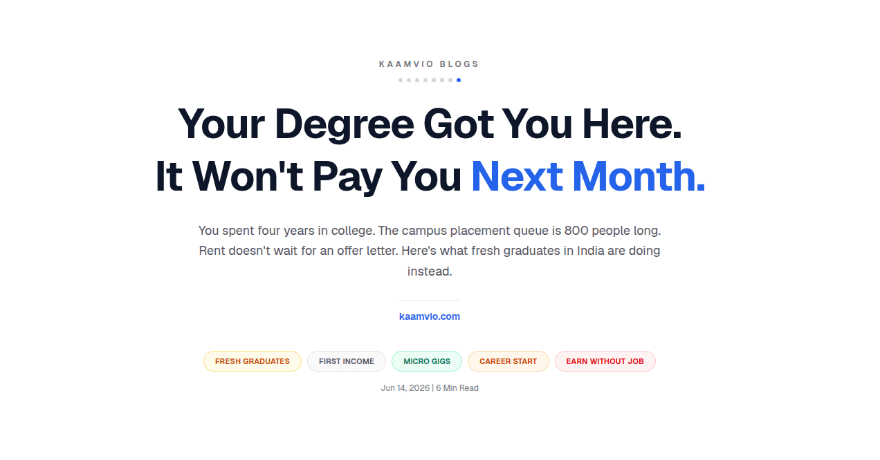 Your Degree Got You Here. It Won't Pay You Next Month.