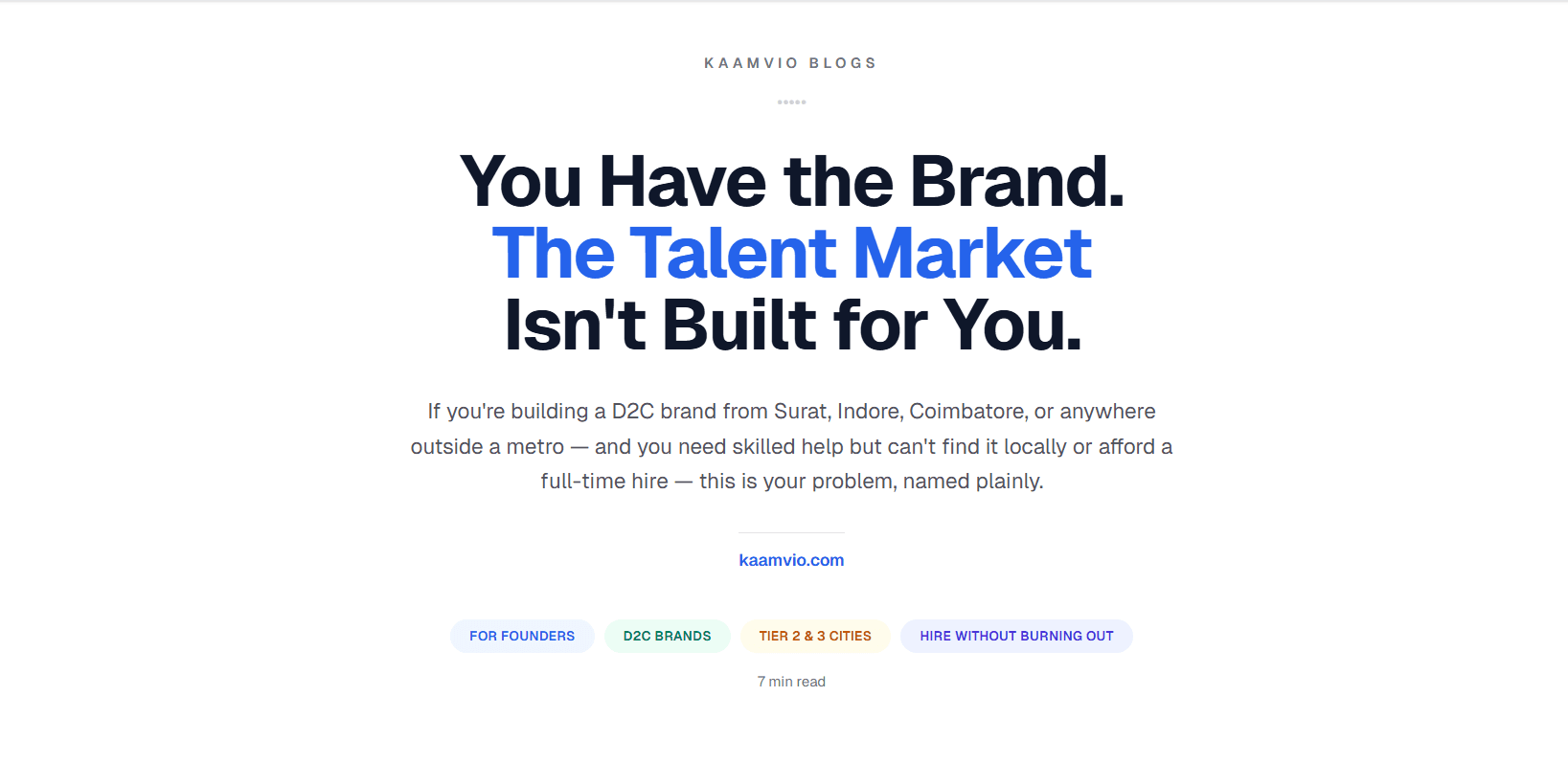 You Have the Brand. The Talent Market Isn't Built for You.